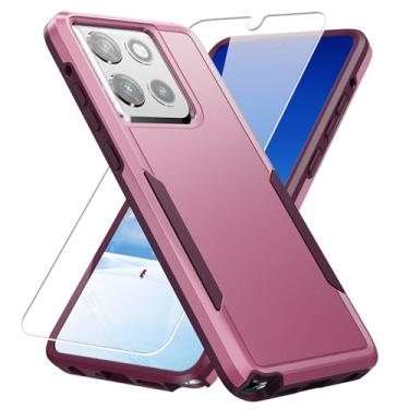 Imagem de Capa para Moto G Stylus 5G 2025, com protetor de tela HD [teste de queda de grau militar] Capa protetora resistente à prova de choque resistente para Motorola G Stylus 5G 2025, rosa