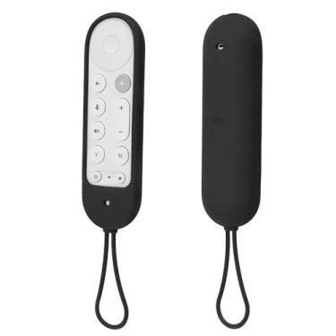 Imagem de Capa protetora de silicone para controle remoto Google TV Streamer 4K 2024, capa para controle remoto de voz Google TV 2024, à prova de choque, lavável, antiperda - preta
