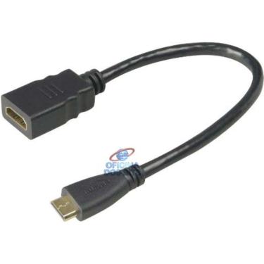 Imagem de Cabo Adaptador Conversor Mini Hdmi Para Hdmi - 25Cm (Mini Hdmi M X Hdmi M) - Akasa Ak-Cbhd10-25Bk