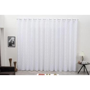 Imagem de Cortina Sala Jacquard Tecido Semi Blackout Branco 6,00X2,80 - B.F Conf