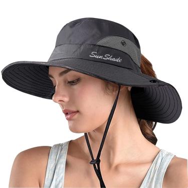 Imagem de Chapéu de sol zooron Ponytail Safari com proteção uv de aba larga