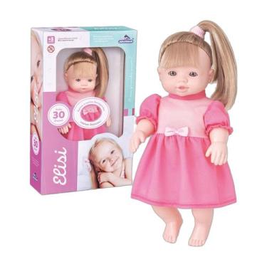 Imagem de Boneca Bebê Elisi Menina Fala 30 Frases Brinquedos Para Criança - ADIJ
