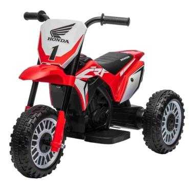 Imagem de Moto Elétrica 3 Rodas Infantil Honda CRF 450R Bateria 6V Carregador Botões Interativos Pedal Acelerador Bel