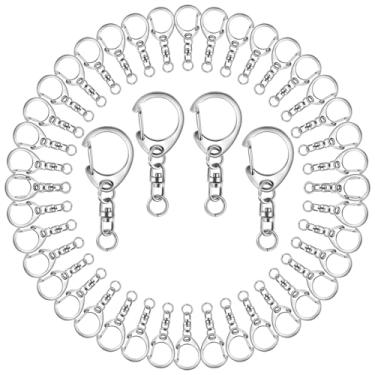 Imagem de Roctee 50 Peças De Chaves Com Fecho Lagosta Metal, Clipe Chaveiro 1,92'', Fechos Giratórios, Gancho Pressão, Artesanato Faça Você Mesmo, Garra