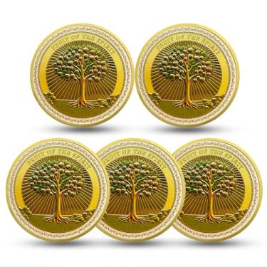 Imagem de RYUKENLM Pacote com 5 moedas do desafio cristão Fruit of the Spirit Gálatas 5:22-23 Verso da Bíblia Token Presente Cristão Inspirador para Homens e Mulheres