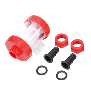 Imagem de Filtro de malha de linha de linha Filtro de água de alta fluxo Filtro transparente feito de materiais premium para irrigação de jardim e proteção contra bomba de água Plastic (1 polegada)