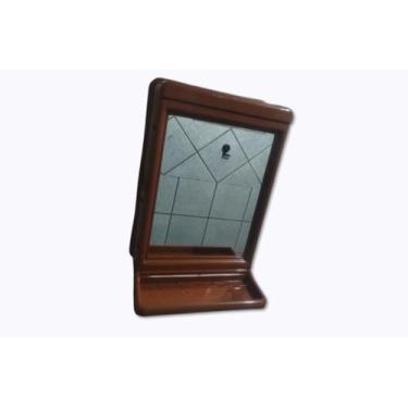 Imagem de Espelho de parede com moldura e porta objetos externo ,para qualquer t