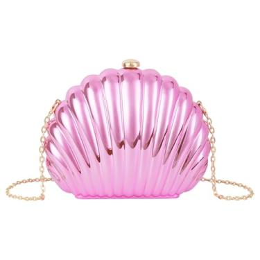 Imagem de Bolsa feminina Seashell Evening Bag Mermaid Chain Strap Clutch Shoulder Bag, 01 - roxo