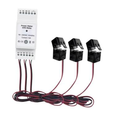Imagem de WeiLaiKeQi Medidor de energia inteligente 3 fase com medição de energia com relé com o transformador de corrente compacto para casa