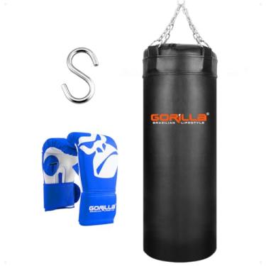 Imagem de Saco De Pancada Boxe Profissional Boxe 70 Cm Luva Bate Saco Pro Adulto Muay Thai Gorilla Agilidade (Azul)