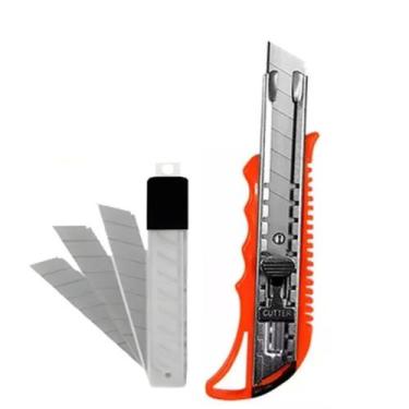 Imagem de Kit Estilete Profissional C/ Jogo De Lâminas 18mm Aço Inox - Bestfer