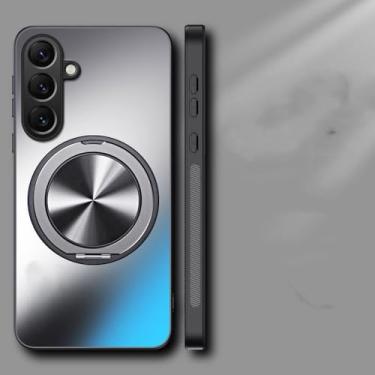 Imagem de Para Samsung Galaxy S24FE S24 Plus Case Hard Matte Com Anel Magnético Capa Protetora Traseira Para Samsung S24 S23 S22 21 Ultra,cinza,Para S24