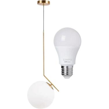 Imagem de Luminária Pendente Jabuticaba 45Cm Angular Globo Vidro 15Cm