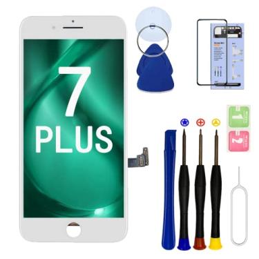 Imagem de SIMDOG Kit de substituição de tela para iPhone 7 Plus, tela digitalizadora LCD Touch 3D de 5,5 polegadas para iPhone 7 Plus, com kit de ferramentas de reparo (branco)..