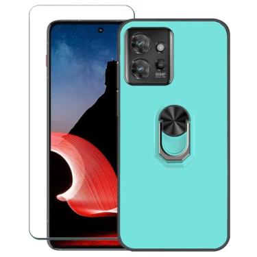 Imagem de Covthch Capa para celular Motorola Think com protetor de tela compatível com Motorola ThinkPhone Capa de telefone Think Phone de 6,6 polegadas [suporte de anel com suporte de borracha de silicone