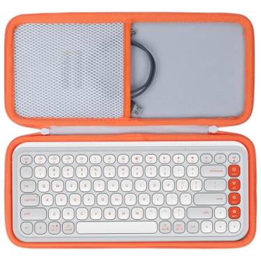 Imagem de Lebakort Capa de armazenamento compatível com teclado Logitech POP ICON Keys (capa branca)