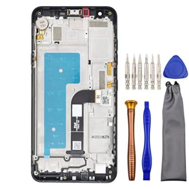 Imagem de Substituição completa do conjunto de digitalizador LCD de tela para LG K30 (2019) LM-X320EMW LM-X320ZMW com kit de ferramentas e moldura de tela instalados New Aurora Black 13.8 cm