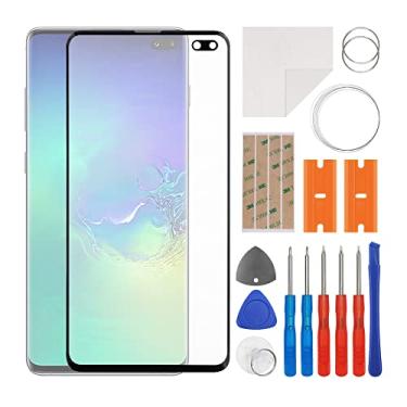 Imagem de SWARK Substituição da lente do painel externo de vidro frontal + OCA compatível com Samsung Galaxy S10+ S10 Plus SM-G975 (sem tela LCD e digitalizador de toque) com kit de reparo