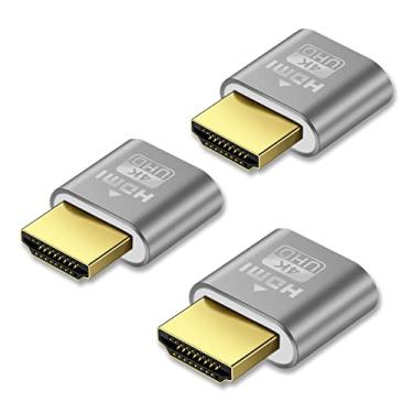 Imagem de Wansurs [3 Pack] 4K HDMI Dummy Plug - Virtual Monitor Display Emulator, Headless Display Adapter Supports up to 3840x2160@60Hz, 1080@120Hz DVI EDID Emulator