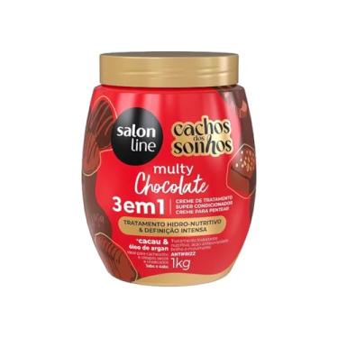 Imagem de Salon Line, Creme de Tratamento 3 em 1, Cachos dos Sonhos, Multy Chocolate, Vegano - Para Cabelos Cacheados e Crespos, 1kg