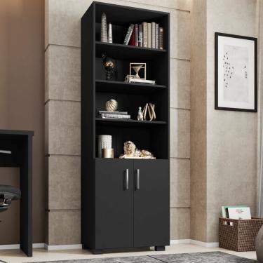 Imagem de Livreiro Multiuso Com Portas Samara Preto