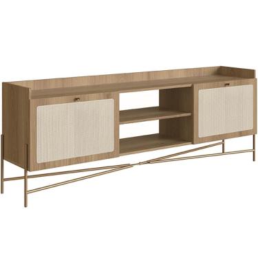 Imagem de Rack Para Sala De Estar Tv 65 Pol 183cm Industrial Indy A03 Hanover Dourado