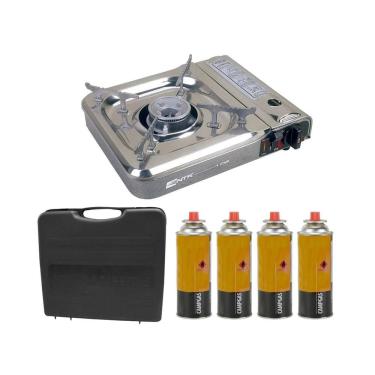 Imagem de Fogareiro Camping Inox Cheff Nautika 04 Refil Gas Nautika