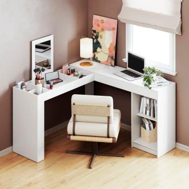 Imagem de Penteadeira Escrivaninha Organizadora De Canto Star Branco