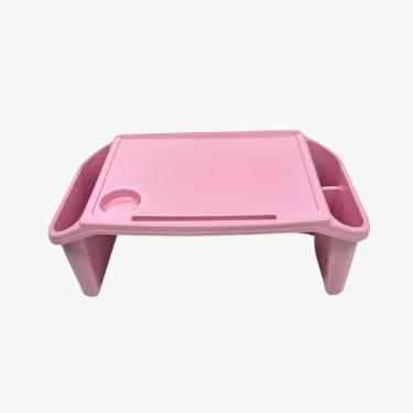 Imagem de Kit 3 Bandeja Mesa Colo Apoio Comer Refeição Cama Suporte Notebook Rosa