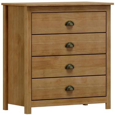 Imagem de Comoda 4 Gavetas Madeira Maciça 80 Cm 9101 Freijo Milani Store