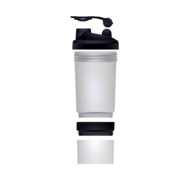 Imagem de Garrafa Coqueteleira com Repartição e Porta Capsulas 500ml Lisa sem Desenho Para Academia e Diversos