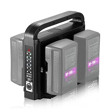 Imagem de happypopo Carregador De Bateria Bp-4Ch 4 Canais V-Mount/V Lock Com Saída Alimentação Cc 16,5 V Para Filmadoras/Câmeras/Iluminação Fotográfica