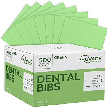 Imagem de Pruvade Babadores Odontológicos - Pacote Com 500 Descartáveis Para Adultos, Dentistas, Alimentação E Tatuagem, 33 X 45 Cm, 3 Camadas, À Prova D'Água, Piercings, Mesa De Manicure, Higiene Do Paciente