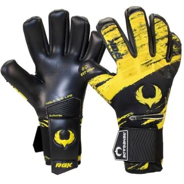 Imagem de Renegade GK Luvas De Goleiro Profissionais Eclipse Stinger Com Proteção Para Os Dedos Pro, Pretas | Amarelo E Preto, Futebol (Tamanho 11, Masculino, Feminino, Corte Neg., Nível 5)