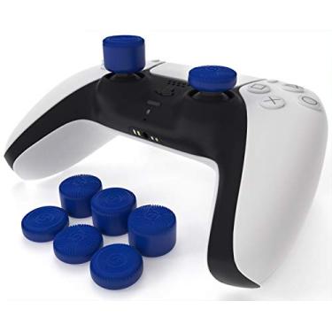 Imagem de Foamy Lizard Alças De Polegar Elevadas (8 Peças) Para Playstation 5 Dualsense, Borracha Antiderrapante Precisão 100% Silicone, Antissuor, Compatível Com Ps5, Ps4, Stadia E Switch Pro (Azul)