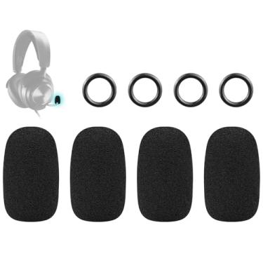 Imagem de SOULWIT 4 Peças De Capa Protetora Espuma Para Microfone Com Filtro Pop Steelseries Arctis 1/3/5/7/7+/7P/7P+/7X/7X+/9/9X/Pro/Prime, Fones Ouvido Da Série Nova, Protetor Contra Vento Alta Densidade -