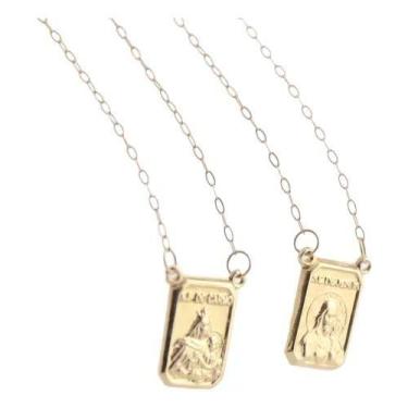 Imagem de Escapulário Unissex Tradicional 1,3 65 Cm S Face Ouro 18k - JOIE JOIAS