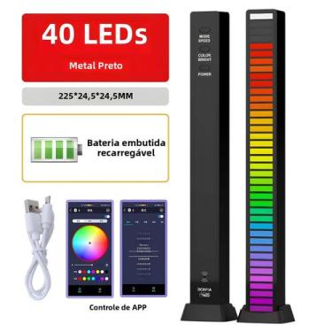 Imagem de Barra De Luz LED RGB Com Som Ativado 16 32 40 Carga Captador De Música