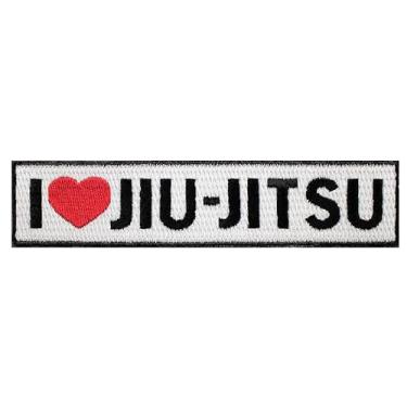 Imagem de Patch I Love Jiu Jitsu (4,75 polegadas) Emblema de ferro/costurado BJJ Kimono Gi artes marciais adesivos de presente DIY