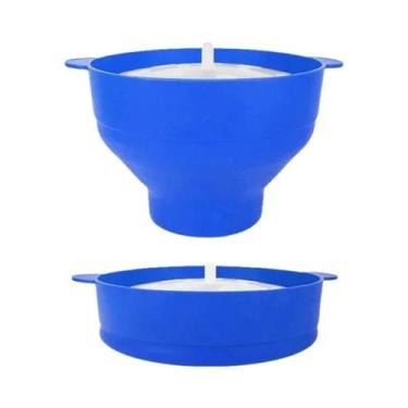 Imagem de Pipoqueira De Vidro Para Micro-ondas Com Tampa Dobrável De Silicone E 
