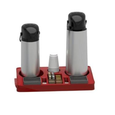 Imagem de Kit 2 Garrafa Térmica Verona 1L e 1,8L Inox + 1 Bandeja Organizadora S