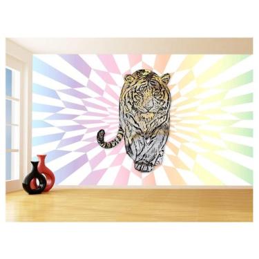 Imagem de Papel De Parede 3D Animais Pop Art Tigre Felino 3,5M Pxa126 - Você Dec