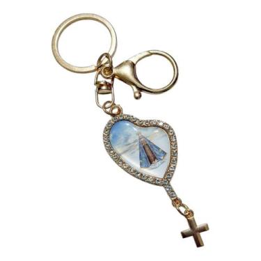 Imagem de Chaveiro terço NOSSA senhora aparecida dourado RESINADO - ASA