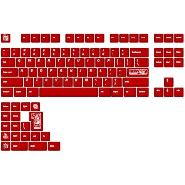 Imagem de 106-Key PBT Keycap Set for Mechanical Keyboard - Cherry MX Compatible Keycaps for 61/64/68/87/104/108 Key Layouts, OEM Profile Thick Durable Replacement Keycaps（Red）