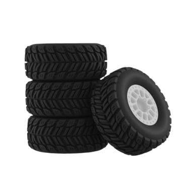 Imagem de NMNRC Pre Glued Wheel and Tire Plastic Rim Rubber for Arrma 1/16 Mojave Grom RC Car Upgrades Part White