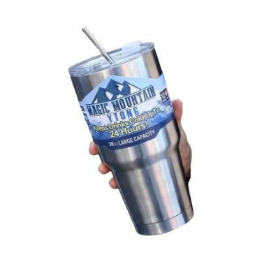 Imagem de Garrafa Térmica De Aço Inoxidável Com Canudo Para Café Gelado, Bebidas