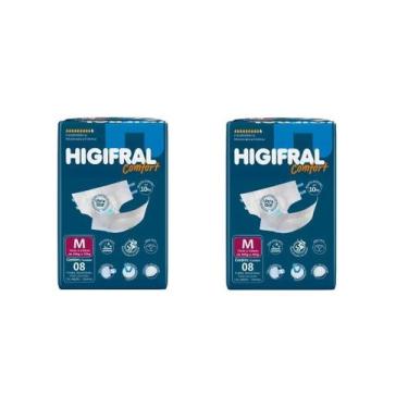 Imagem de Kit 2 Fralda Adulto Higifral Confort M Com 8 Und - Eurofral