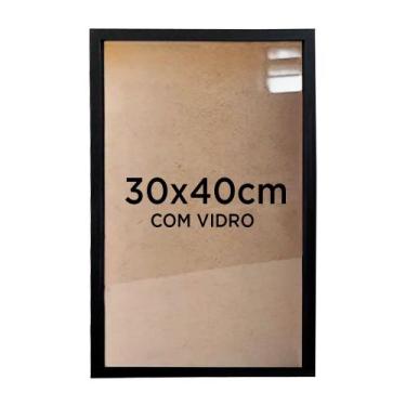 Imagem de Moldura Quadro Caixa 3cm 30x40cm Foto Poster Ilustração com Vidro - Vá