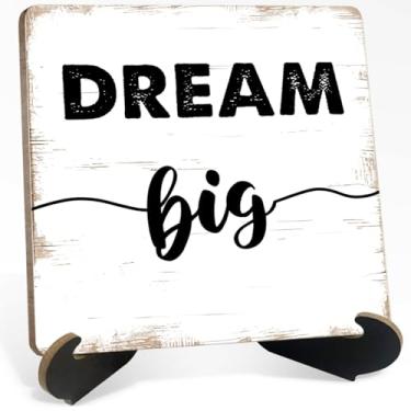 Imagem de WUZYOU Placa de madeira para presentes motivacionais com suporte, decoração de madeira grande para prateleira de livros de mesa, placa de madeira pequena com suporte para decoração