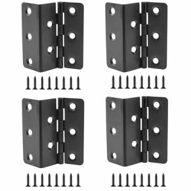 Imagem de Zangc Dobradiça de armário de 5 cm dobradiça de níquel transparente expansível para móveis faça você mesmo, como caixas de armários, portas e caixas de madeira, preto com parafusos de montagem, 4